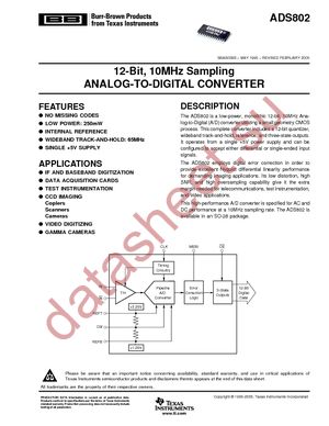 ADS802U datasheet  